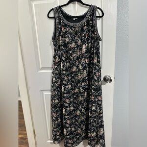 Max Studio Floral Black Dress
